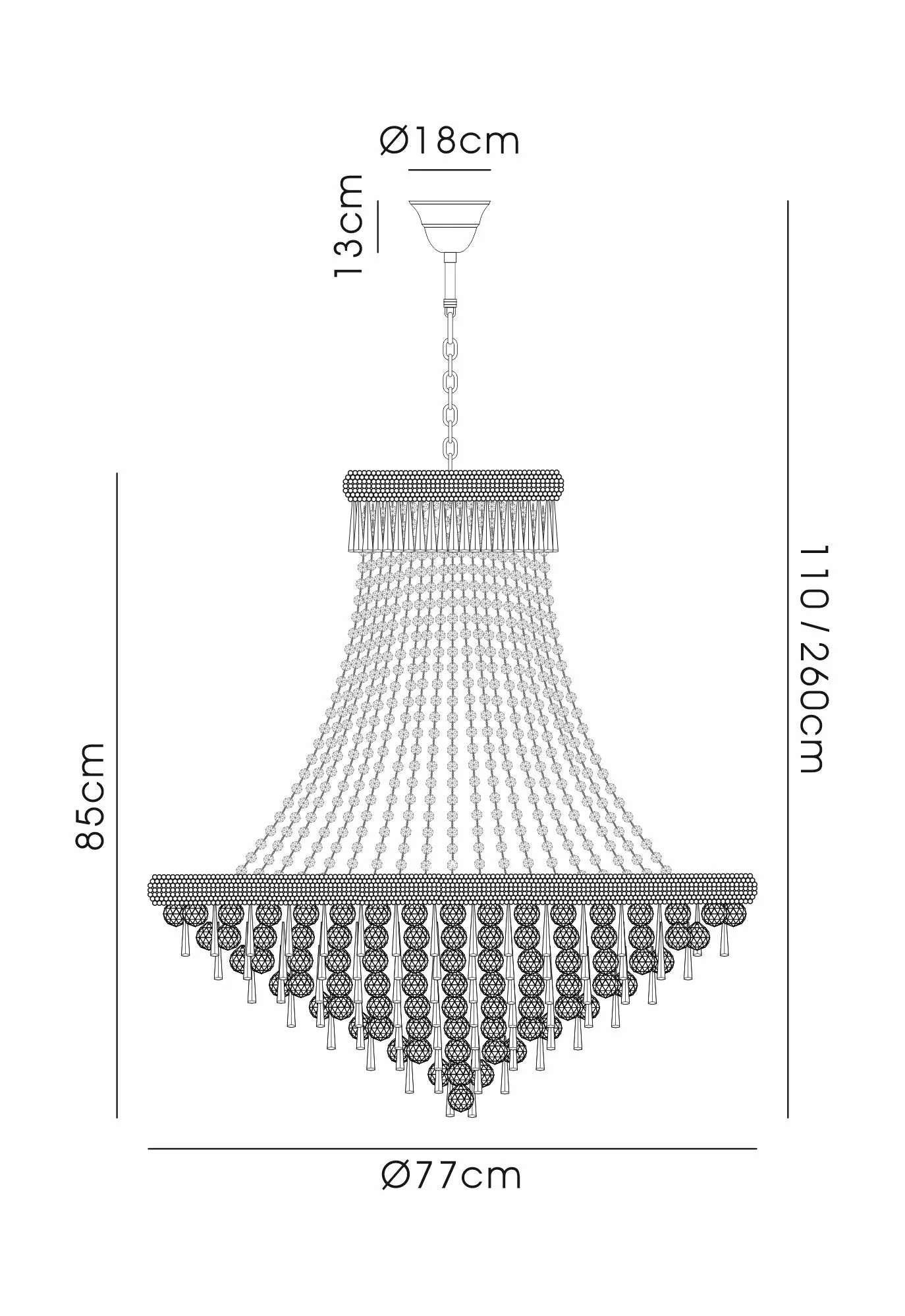 Alexandra Crystal Chandelier 18 Light (27kg) Polished Chrome IL31452  Diyas Alexandra Polished Chrome